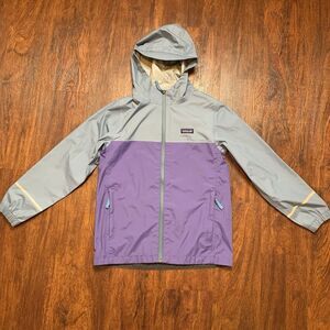 Patagonia Purple Full Zip Color Block Sz L 12 Nylon Polyamide Slick